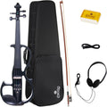 Cecilio Solid Wood Electric/Silent Violin with Ebony Fittings - 4/4 Full Size - Metallic Red Mahogany